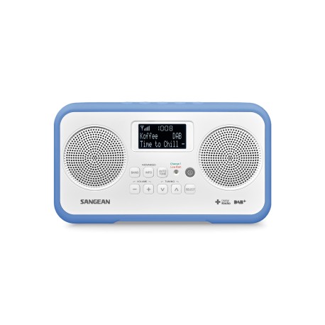 SANGEAN DPR-77+ Portable radio DAB+, FM AUX Battery charger White/Blue